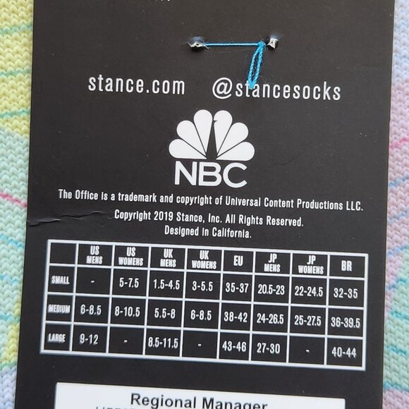 The Office Stance Dunder Mifflin Dwight Schrute Crew Socks Medium Unisex Soft - Picture 7 of 9